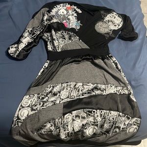 Black and gray dress